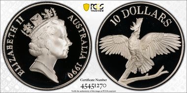 1990 $10 Cockatoo PR69DCAM
