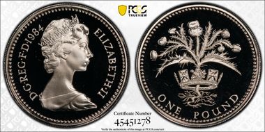 1984 £1 S-J2 Scottish Design Ag PR69DCAM