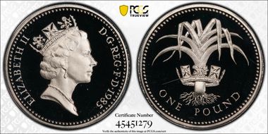 1985 £1 S-J3 Welsh Design Ag PR69DCAM