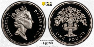 1987 £1 S-J5 English Design Ag PR69DCAM