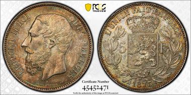 1873 5 Fr KM-24 Position A MS63