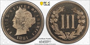 1881 3C J-1668 PR66CAM