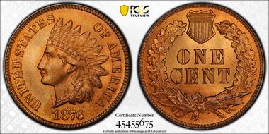 1876 1C MS65RD