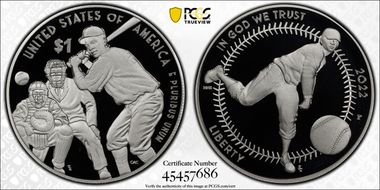 2022-P $1 Negro Leagues Baseball Official US Coin & Medal Set First Strike PR70DCAM