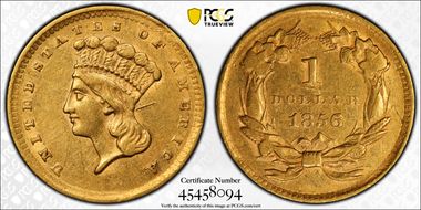 1856 G$1 Slanted 5 N1
