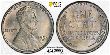 1943-S 1C MS65