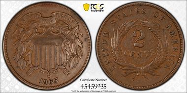 1865 2C Plain 5 AU50BN