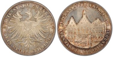 1863 Thaler Princes KM-372  Ag MS65