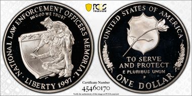 1997-P $1 Officers PR69DCAM