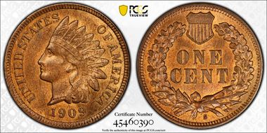 1909-S 1C Indian MS65RB