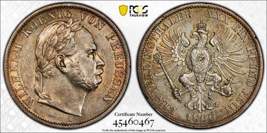 1866-A Thaler Victory of Austria KM-497  Ag AU58