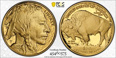 2022-W $50 American Buffalo .9999 Fine Gold First Strike PR70DCAM