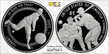 2022-P $1 Negro Leagues Baseball w/100 Privy First Strike PR69DCAM