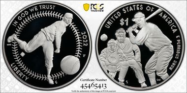 2022-P $1 Negro Leagues Baseball w/100 Privy First Strike PR69DCAM