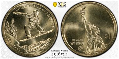 2022-P $1 American Innovation VT Snowboarding Pos. A MS67