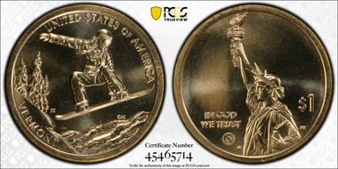 2022-D $1 American Innovation VT Snowboarding Pos. A MS67