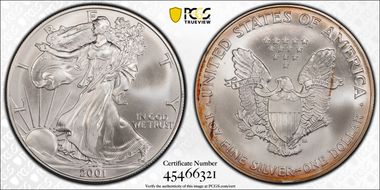 2001 $1 Silver Eagle MS69