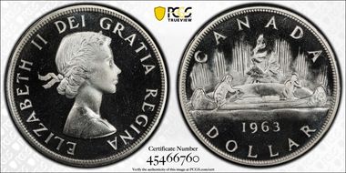 1963 S$1 PL67CAM