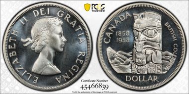 1958 S$1 British Columbia PL67CAM