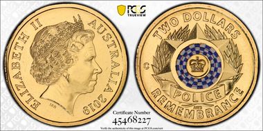 2019-C $2 Police Remembrance Colorized MS67