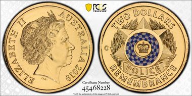 2019-C $2 Police Remembrance Colorized MS67