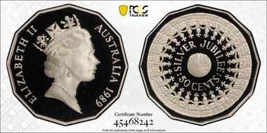 1989 50C Jubilee Ag PR69DCAM