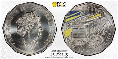 2020 50C Indian Pacific Train Colorized MS69