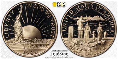 1986-S 50C Statue Of Liberty PR69DCAM