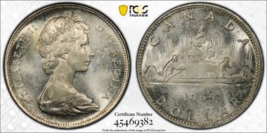 1965 S$1 Type 4 Lg Beads, Pt 5 MS63