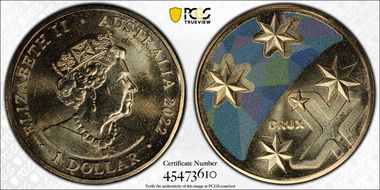 2022 $1 Great Aussie Coin Hunt - 'X' Crux - Colorized MS67