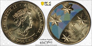 2022 $1 Great Aussie Coin Hunt - 'X' Crux - Colorized MS68