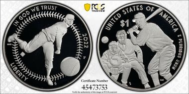 2022-P $1 Negro Leagues Baseball w/100 Privy First Strike PR68DCAM