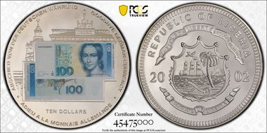 2002 $1 Clara Schumann 100 Deutche Mark Banknote MS63