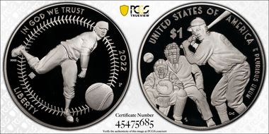 2022-P $1 Negro Leagues Baseball PR69DCAM