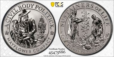 2020 Medal Mayflower 400th Anniversary Reverse Proof PR70