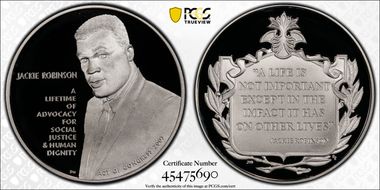 2022 Medal Jackie Robinson Silver Official US Coin & Medal Set PR69DCAM