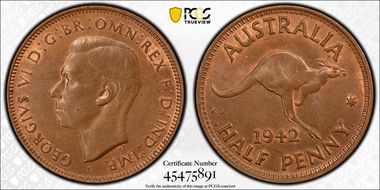 1942-I 1/2D Long Reverse Denticles MS64BN