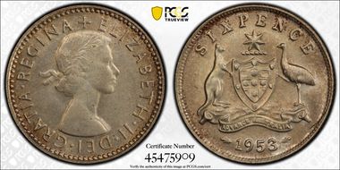 1953(m) 6D KM-52  Ag MS65