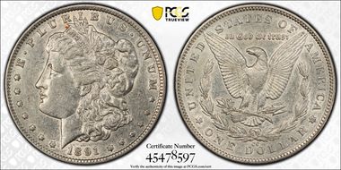 1891-CC $1 VAM 3, Spitting Eagle XF45