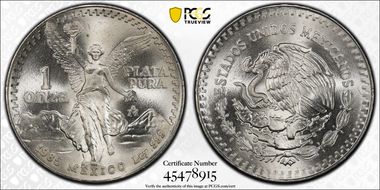 1985-Mo Onza Libertad Ag MS68