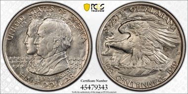 1921 50C Alabama AU58