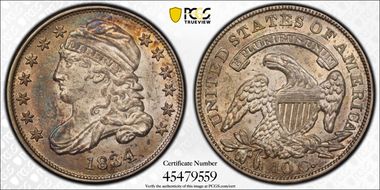 1834 10C JR-5 Large 4 MS63