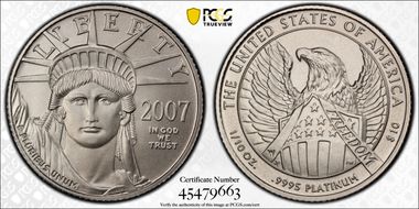 2007-W $10 Burnished St. of Liberty First Strike SP70
