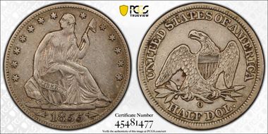 1855-O 50C Arrows VF30