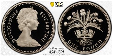 1984 £1 S-J2 Scottish Design Ag PR68DCAM