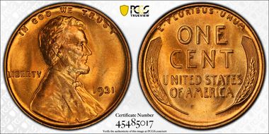 1931 1C MS67+ RD
