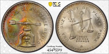 1980-Mo Onza KM-M49b.5  Ag MS65