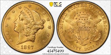1897 $20 MS62