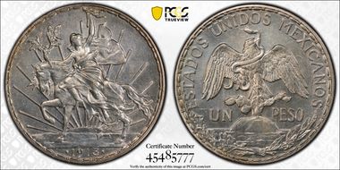 1913 Peso Caballito KM-453  Ag N1