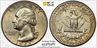 1962-D 25C AU58